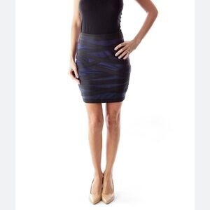 Express size xsmall blue & black bandage skirt